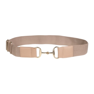 Cinturón elástico HKM Hunter color beige hebilla filete, ancho 5 cms, talla única, regulable - Imagen 1